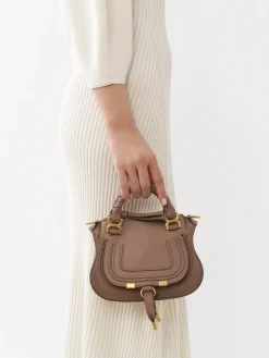 Sacs À Bandoulière-Chloé Mini Sac Double Porte Marcie Woodrose
