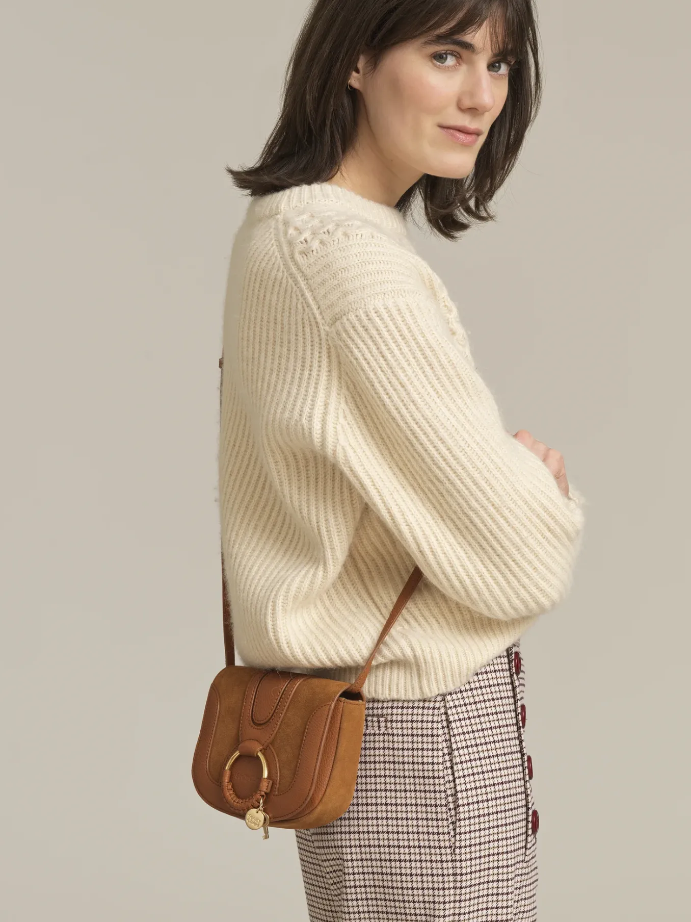Sacs À Bandoulière-Chloé Mini Sac Hana Caramello