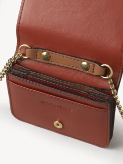 Pochettes-Chloé Mini Sac Porte-Cartes Layers Burnt Henna