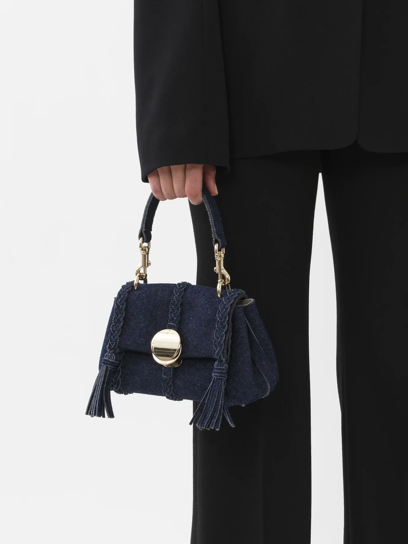 Mini Sacs-Chloé Mini Sac Souple Porte Épaule Penelope Denim