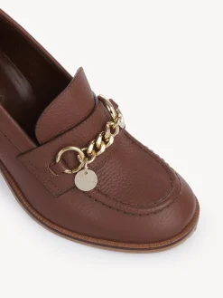 Sandales Et Espadrilles-Chloé Mocassins A Talon Aryel Cognac