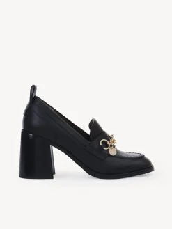 Sandales Et Espadrilles-Chloé Mocassins A Talon Aryel Noir