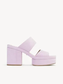 Mules-Chloé Mules A Talon Odina Creamy Lilac