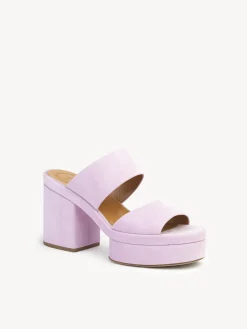 Mules-Chloé Mules A Talon Odina Creamy Lilac