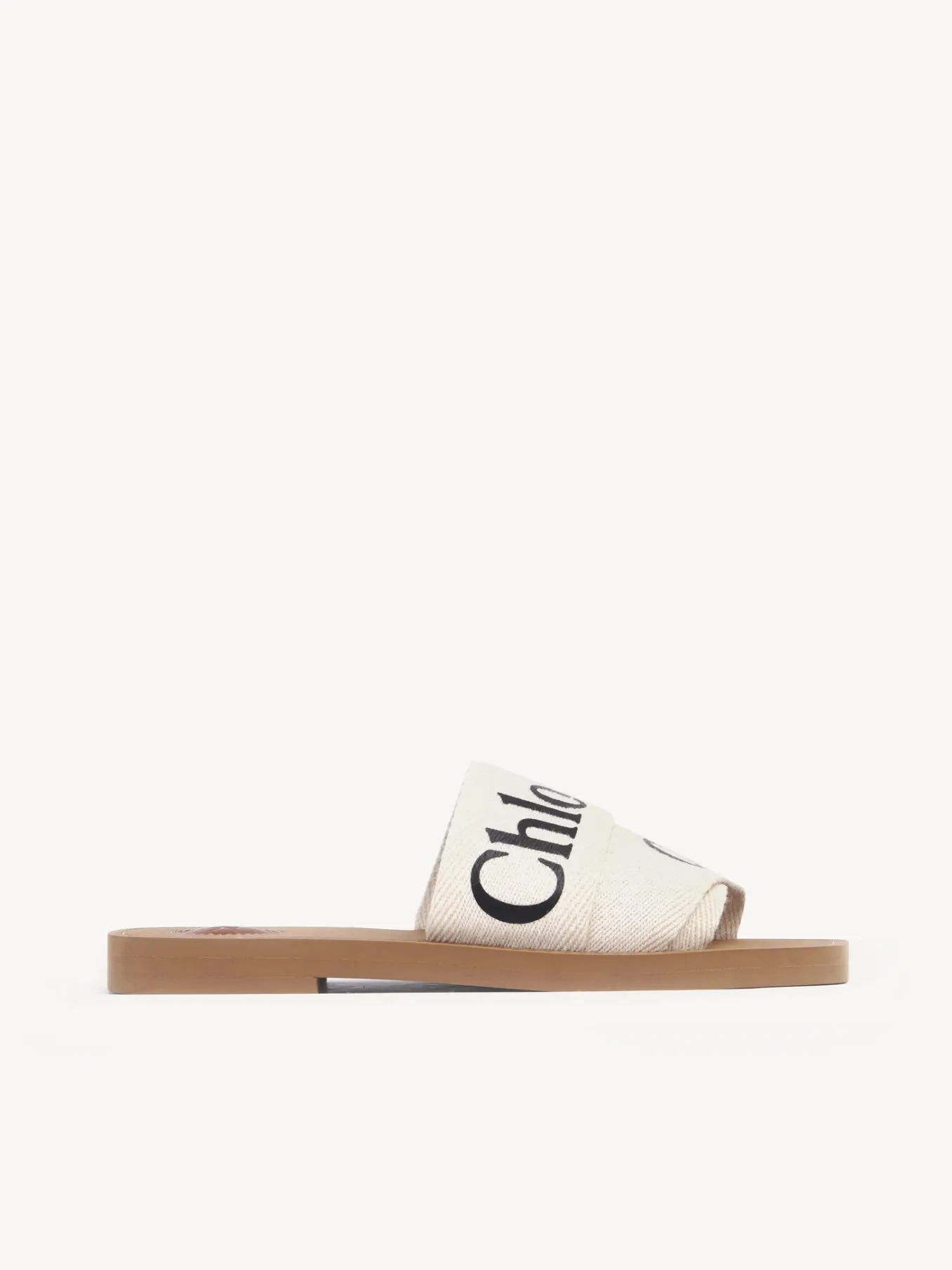 Tenues De Plage-Chloé Mules Plates Woody Blanc