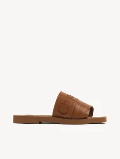 Tenues De Plage-Chloé Mules Plates Woody Caramello