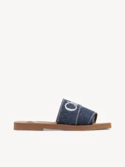 Tenues De Plage-Chloé Mules Plates Woody Denim