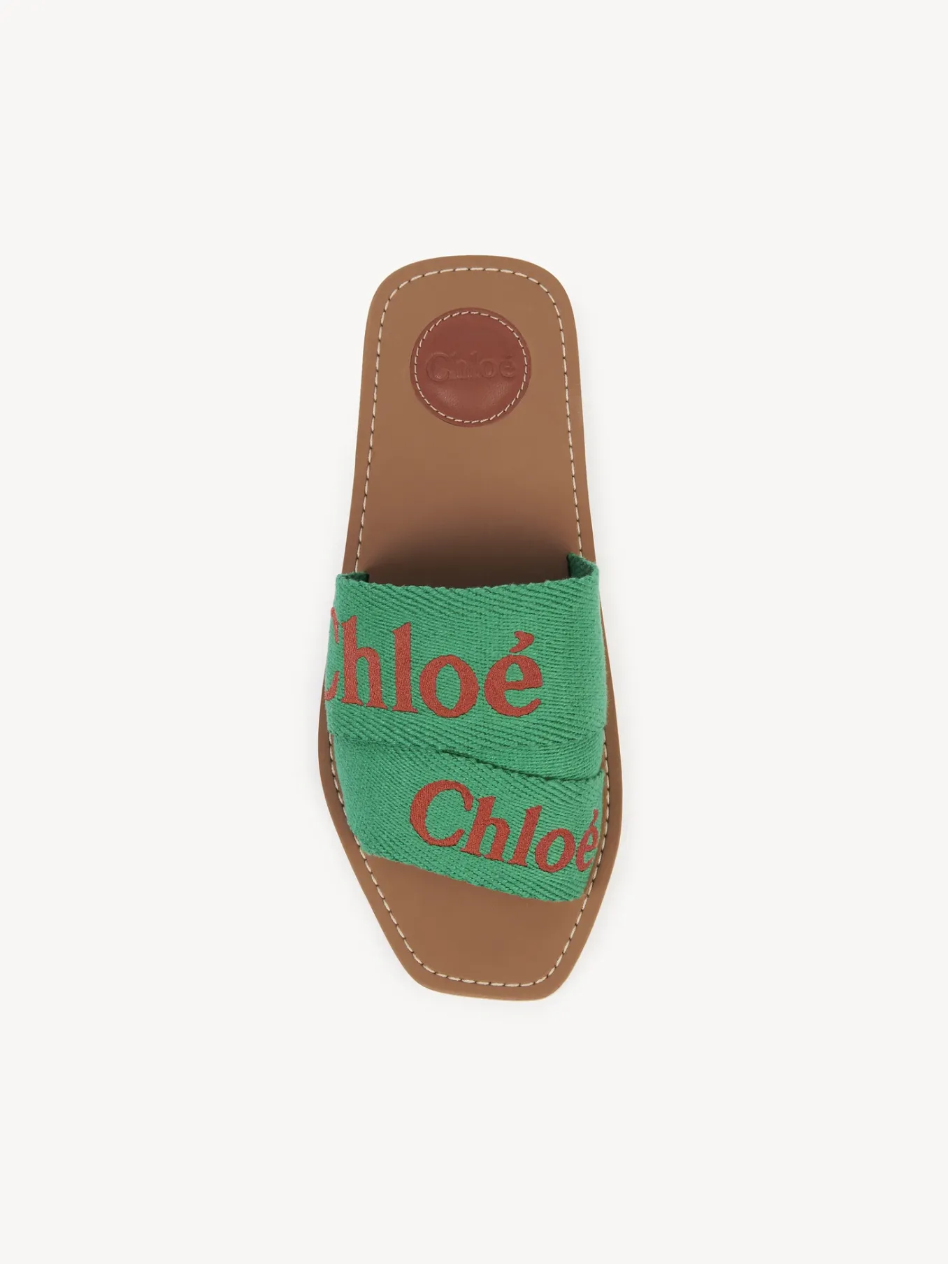 Tenues De Plage-Chloé Mules Plates Woody Green - Orange 1