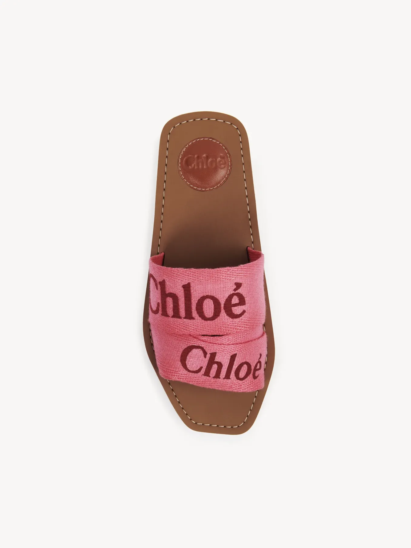 Tenues De Plage-Chloé Mules Plates Woody Pink - Red 1
