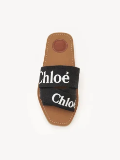 Tenues De Plage-Chloé Mules Plates Woody Noir