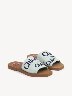 Tenues De Plage-Chloé Mules Plates Woody Green - Blue 1