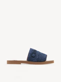 Tenues De Plage-Chloé Mules Plates Woody Denim