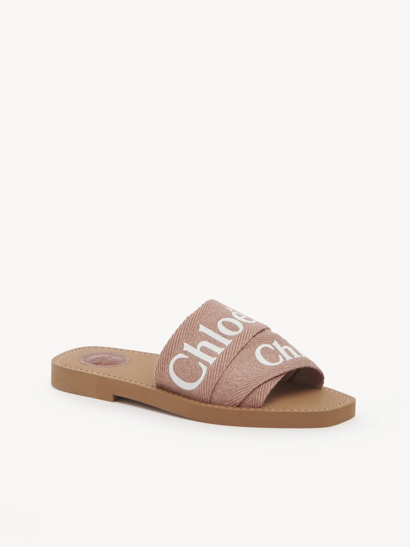 Tenues De Plage-Chloé Mules Plates Woody Pink Tea