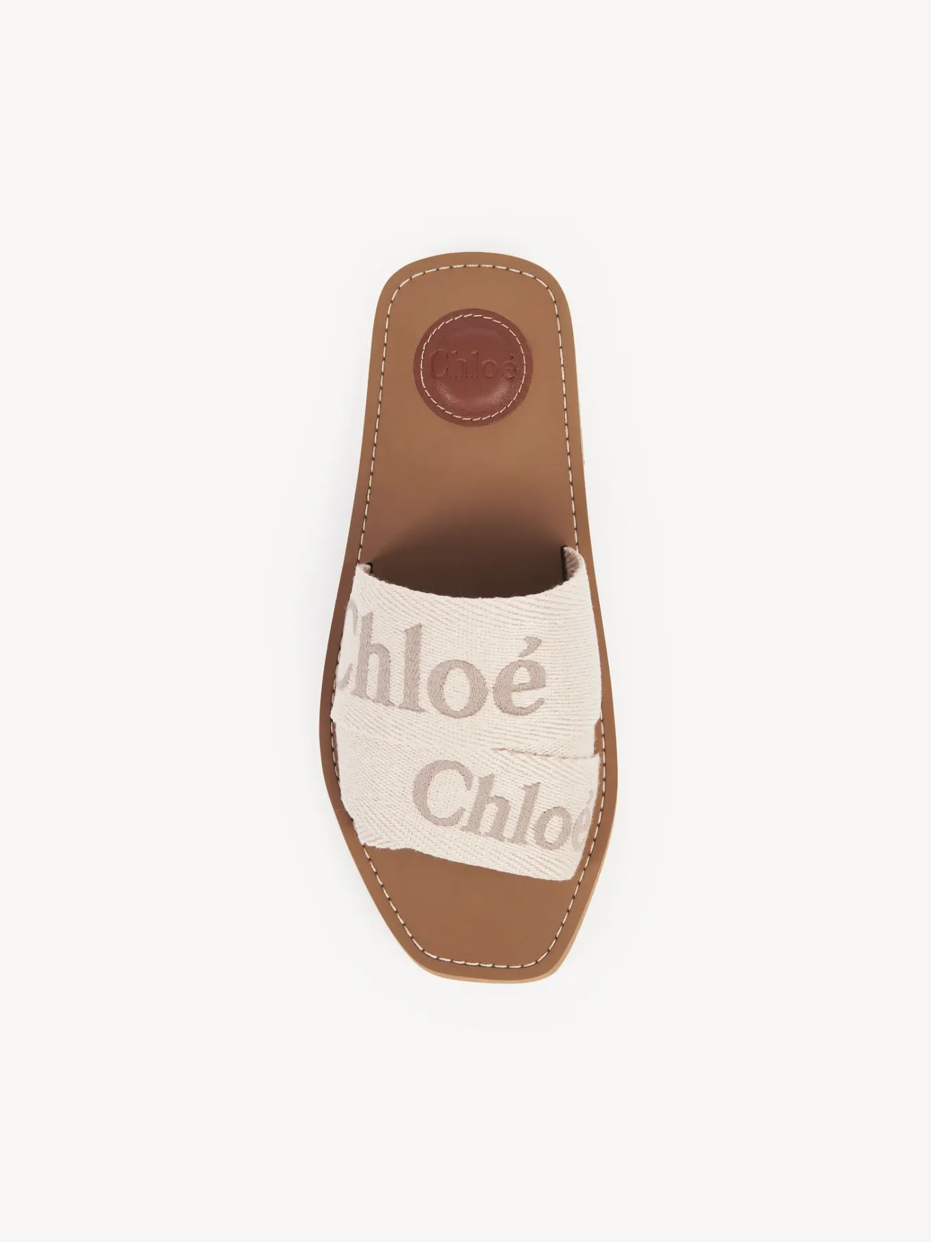 Tenues De Plage-Chloé Mules Plates Woody Blushy Beige