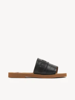 Tenues De Plage-Chloé Mules Plates Woody Noir