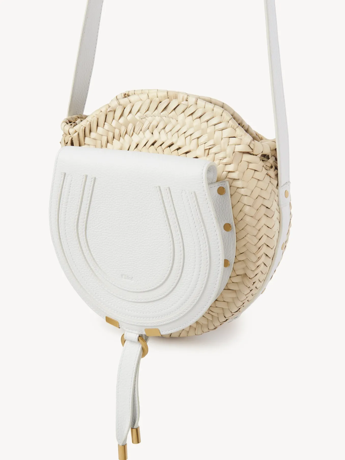 Sacs À Bandoulière-Chloé Panier Rond Porte Épaule Marcie Blanc