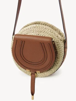 Sacs À Bandoulière-Chloé Panier Rond Porte Épaule Marcie Tan