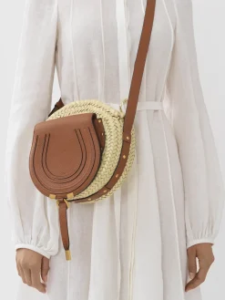 Sacs À Bandoulière-Chloé Panier Rond Porte Épaule Marcie Tan