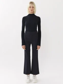 Pantalons Et Shorts-Chloé Pantalon Bootcut Court Abyss Blue