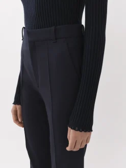 Pantalons Et Shorts-Chloé Pantalon Bootcut Court Abyss Blue