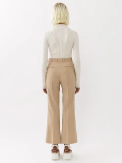 Pantalons Et Shorts-Chloé Pantalon Bootcut Court Soft Tan