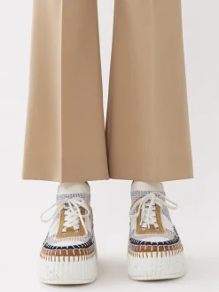 Pantalons Et Shorts-Chloé Pantalon Bootcut Court Soft Tan
