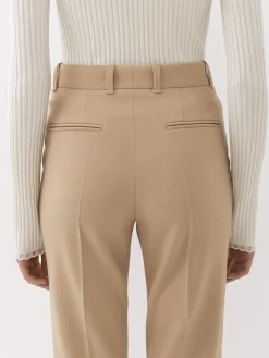 Pantalons Et Shorts-Chloé Pantalon Bootcut Court Soft Tan
