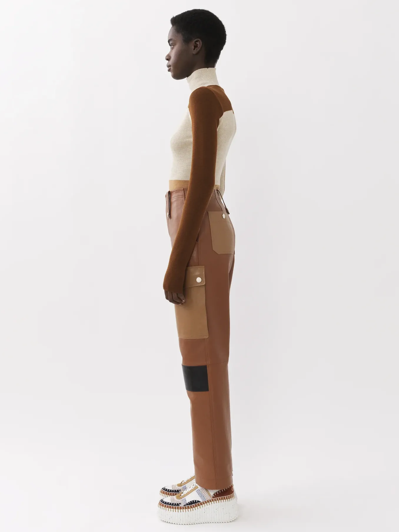 Pantalons Et Shorts-Chloé Pantalon Cargo Fusele Multicolor Brown 1
