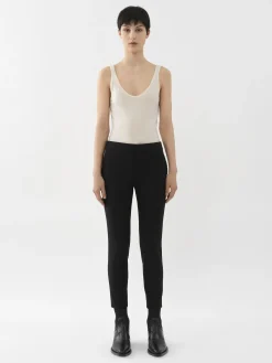Pantalons Et Shorts-Chloé Pantalon Cigarette Court Noir