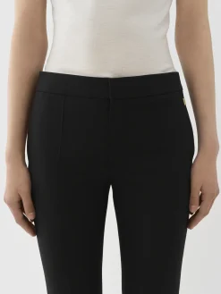 Pantalons Et Shorts-Chloé Pantalon Cigarette Court Noir