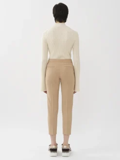Pantalons Et Shorts-Chloé Pantalon Cigarette Court Soft Tan