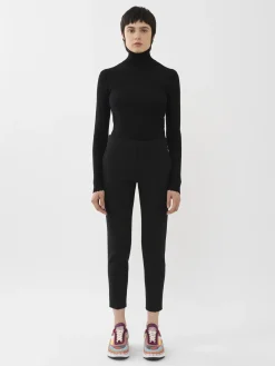 Pantalons Et Shorts-Chloé Pantalon Cigarette Court Noir