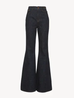 Pantalons Et Shorts-Chloé Pantalon Cloche « Merapi » Iconic Navy