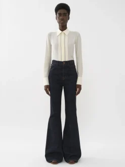 Pantalons Et Shorts-Chloé Pantalon Cloche « Merapi » Iconic Navy