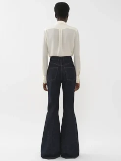 Pantalons Et Shorts-Chloé Pantalon Cloche « Merapi » Iconic Navy