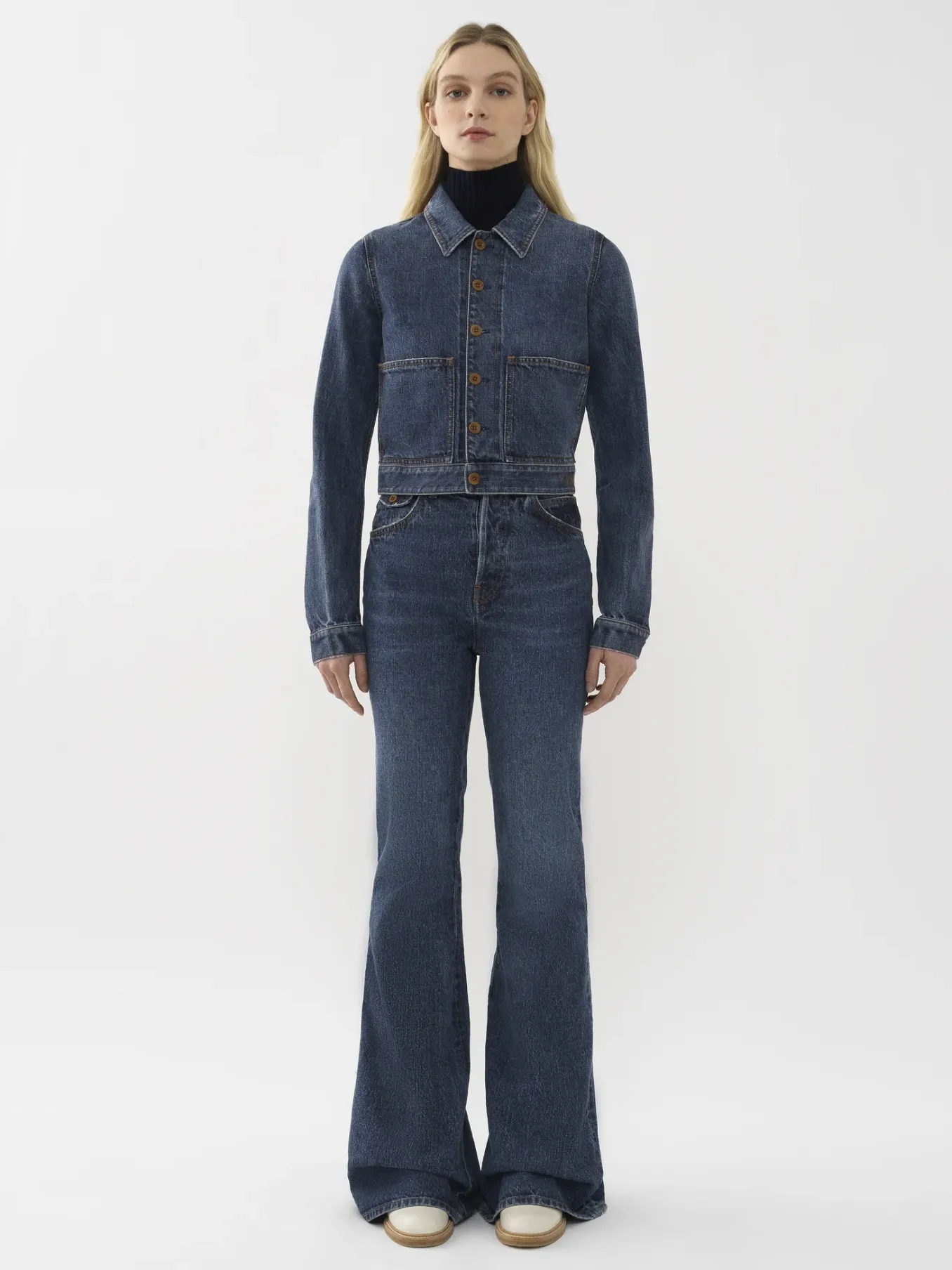 Pantalons Et Shorts-Chloé Pantalon Cloche « Merapi » Dusky Blue