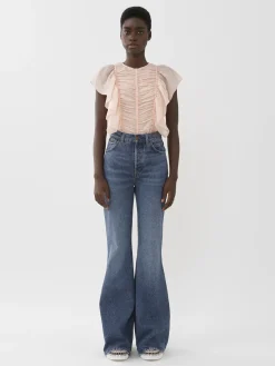 Pantalons Et Shorts-Chloé Pantalon Cloche « Merapi » Dusky Blue