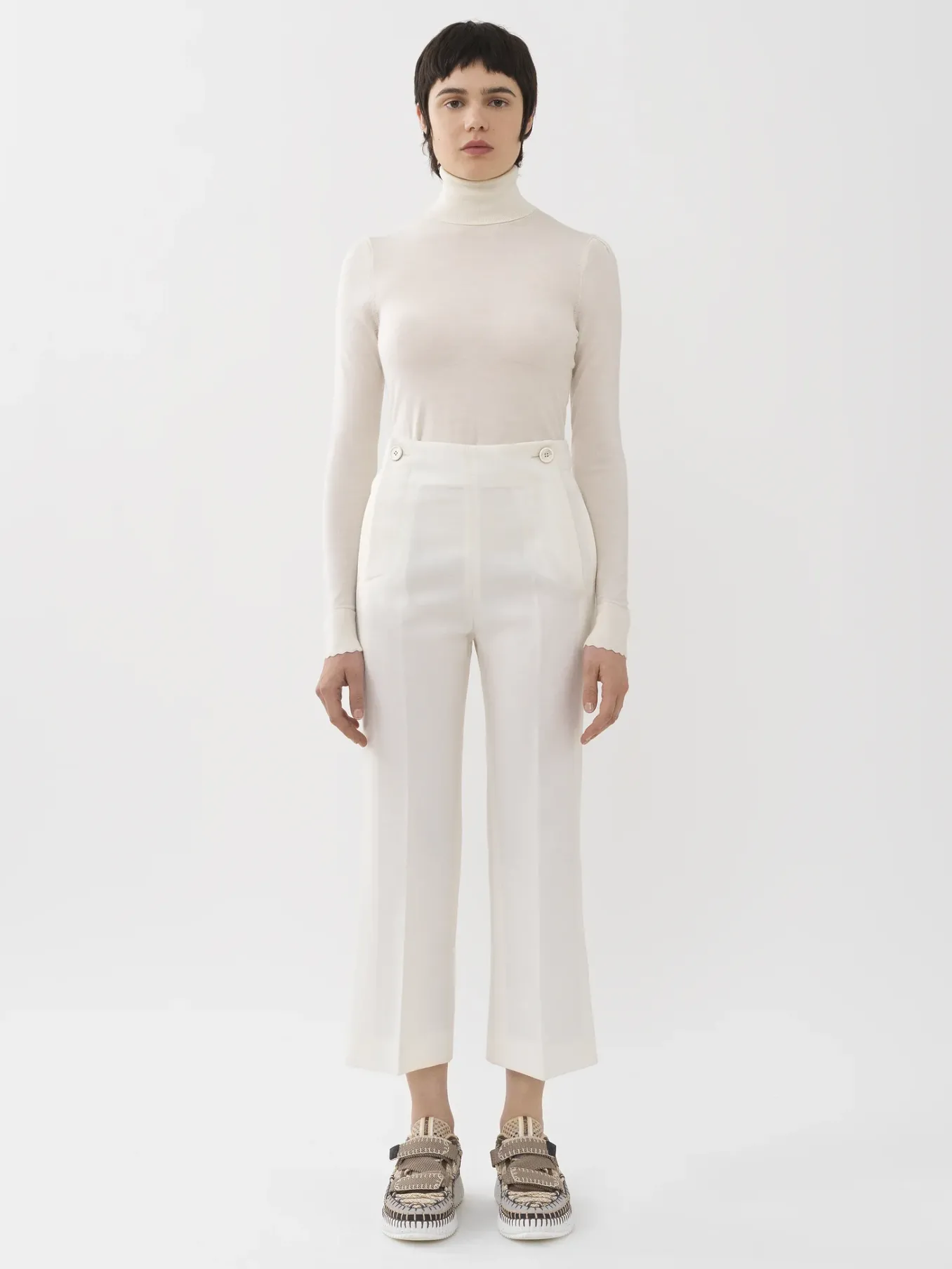 Pantalons Et Shorts-Chloé Pantalon Court A Pont Iconic Milk