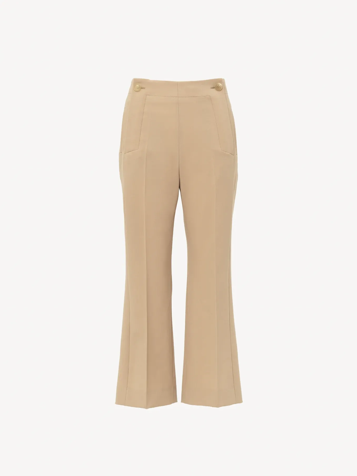 Pantalons Et Shorts-Chloé Pantalon Court A Pont Soft Tan