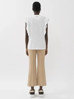 Pantalons Et Shorts-Chloé Pantalon Court A Pont Soft Tan