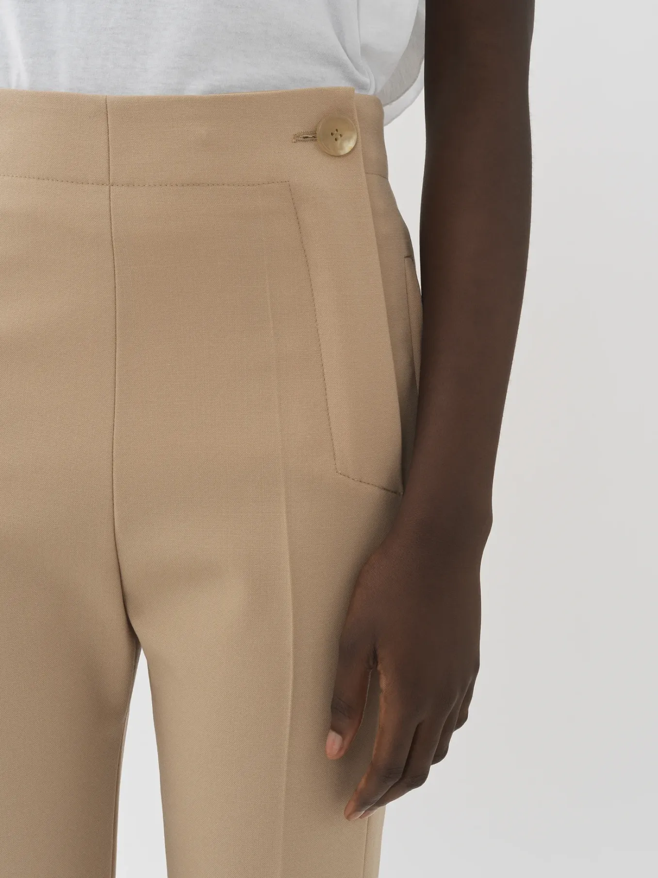Pantalons Et Shorts-Chloé Pantalon Court A Pont Soft Tan