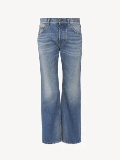 Pantalons Et Shorts-Chloé Pantalon Court Bootcut « Fuego » Foggy Blue