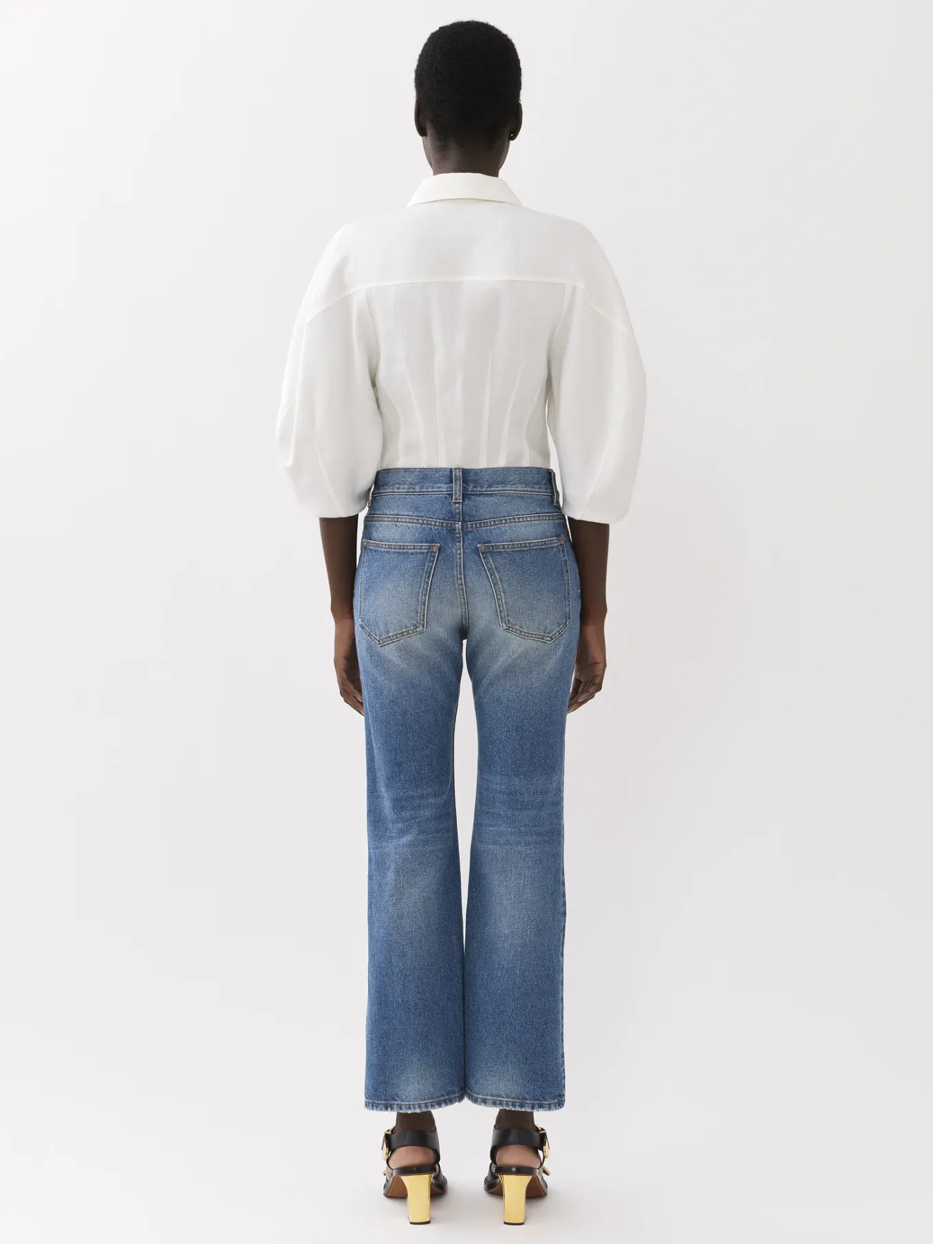 Pantalons Et Shorts-Chloé Pantalon Court Bootcut « Fuego » Foggy Blue