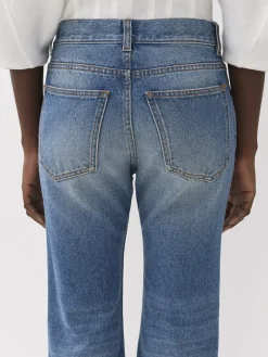 Pantalons Et Shorts-Chloé Pantalon Court Bootcut « Fuego » Foggy Blue