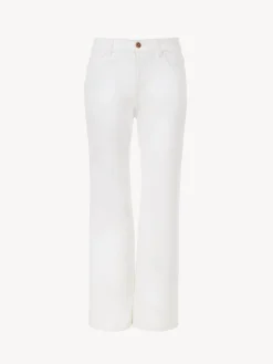 Pantalons Et Shorts-Chloé Pantalon Court Bootcut « Fuego » Blanc