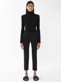 Pantalons Et Shorts-Chloé Pantalon Court Cigarette Noir