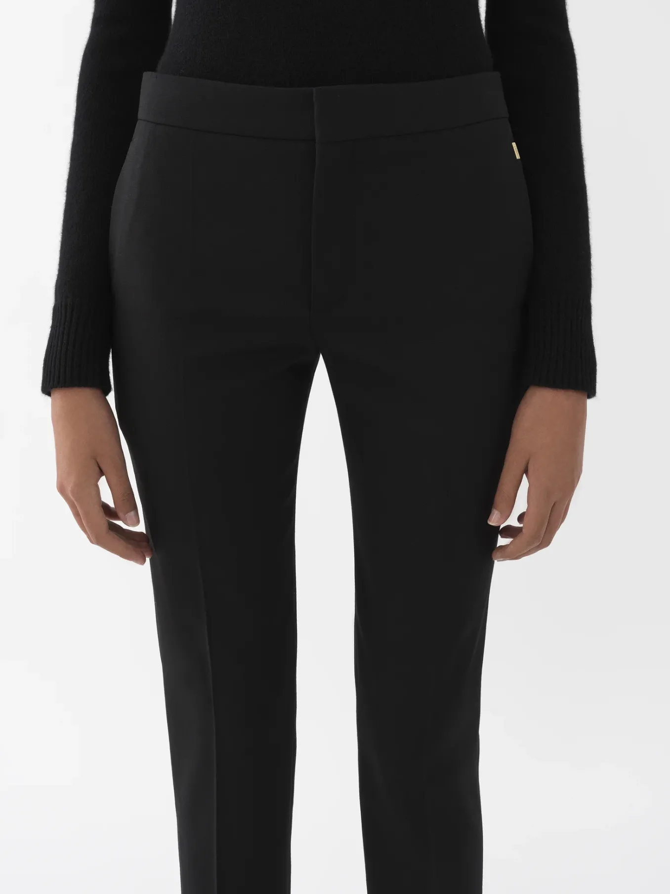 Pantalons Et Shorts-Chloé Pantalon Court Cigarette Noir