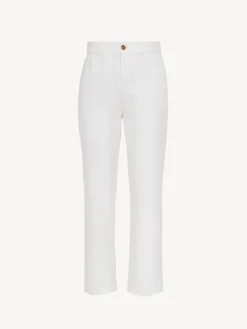 Pantalons Et Shorts-Chloé Pantalon Court Droit « Masaya » Blanc