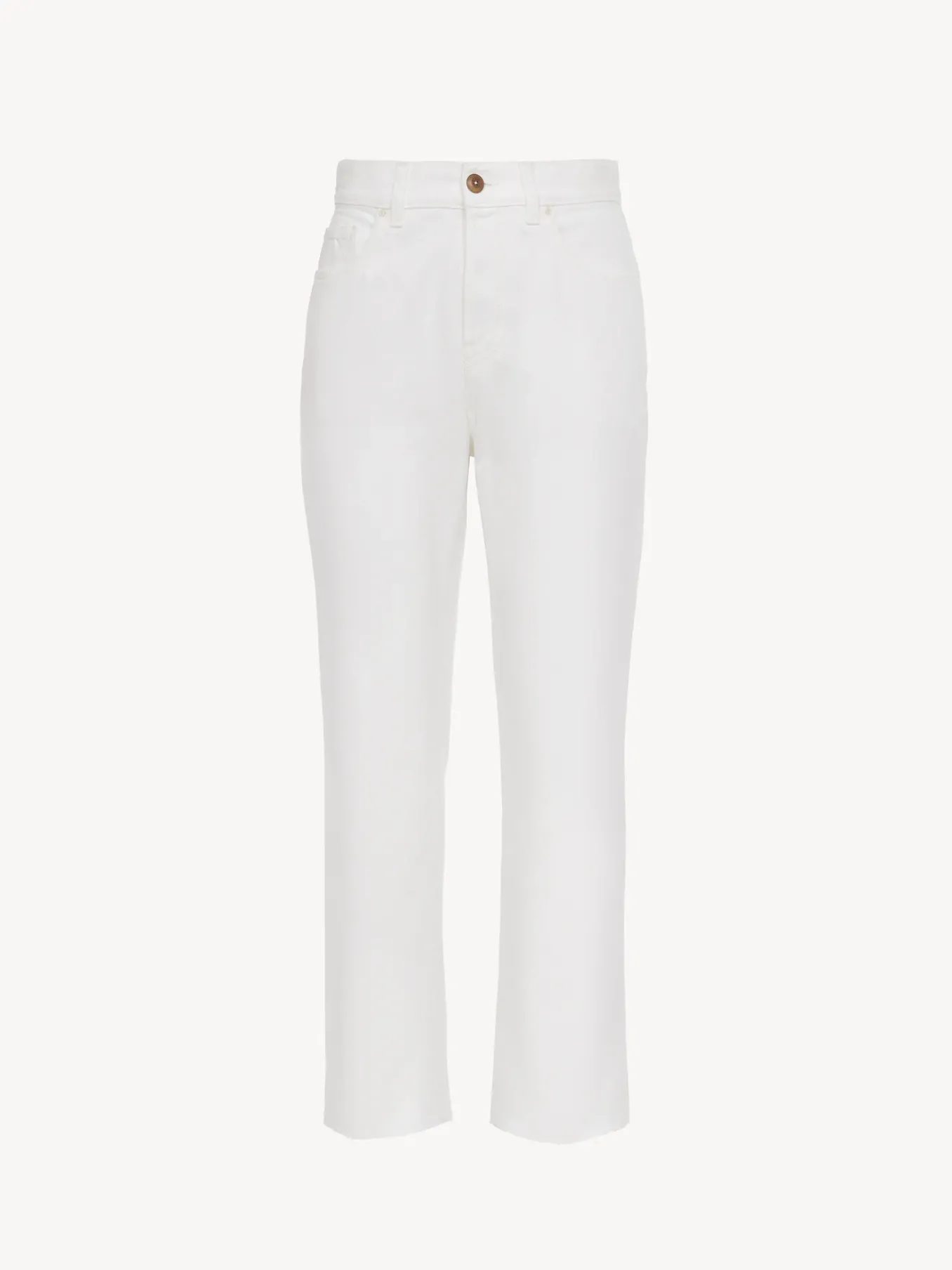 Pantalons Et Shorts-Chloé Pantalon Court Droit « Masaya » Blanc