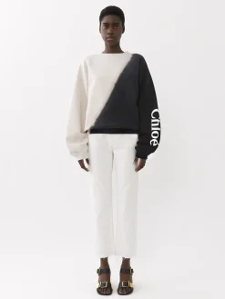 Pantalons Et Shorts-Chloé Pantalon Court Droit « Masaya » Blanc